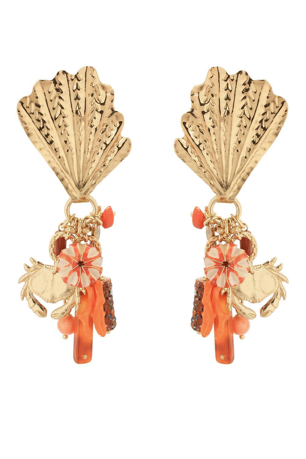 Orange Shellita Beach Charm Earrings-ORANGE-JEWELRYBOUTIQUEEARRING-GAS BIJOUX