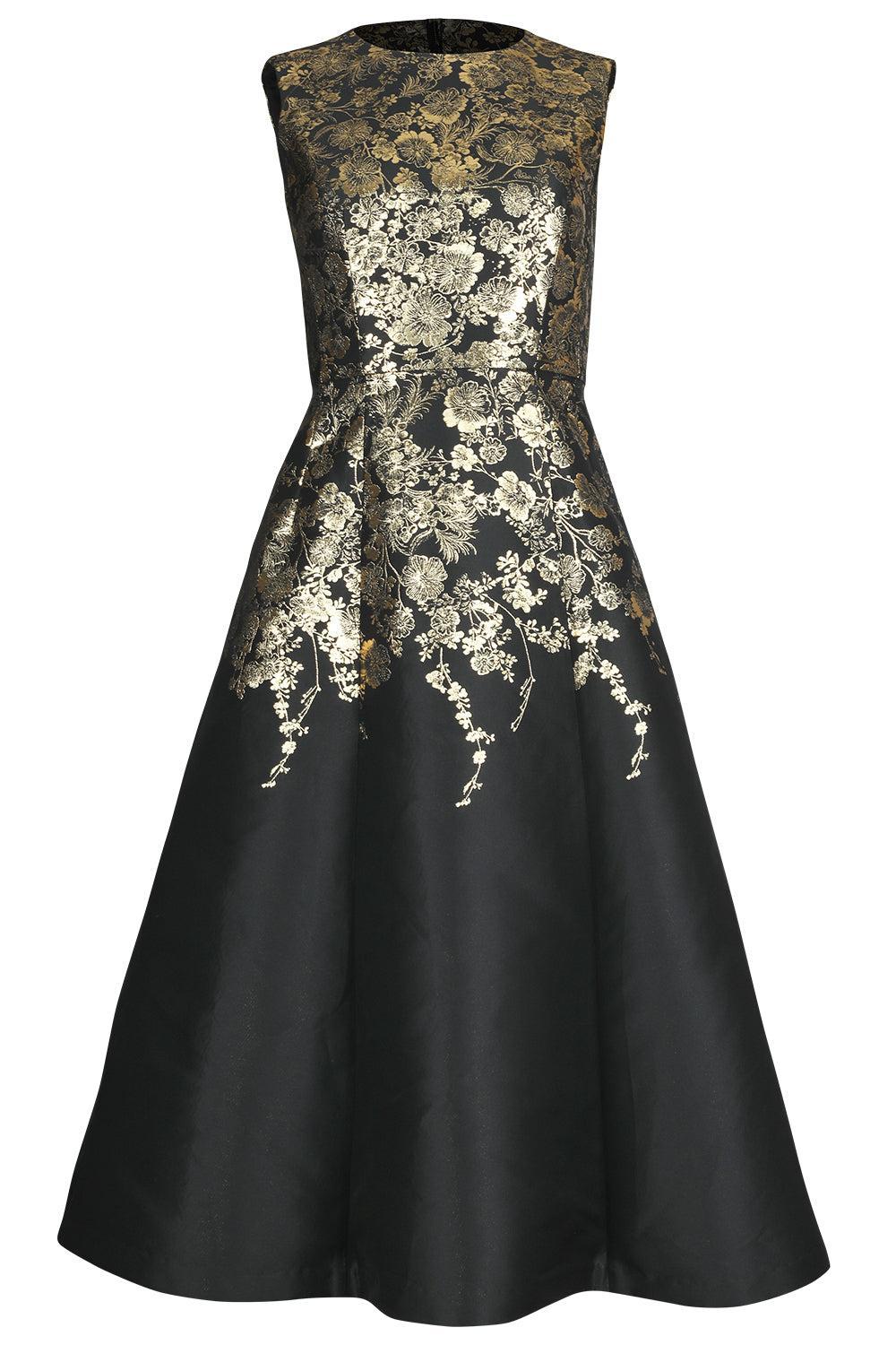 Eloise Dress-BLACK/GOLD-4-CLOTHINGDRESSCOCKTAIL-ADAM LIPPES