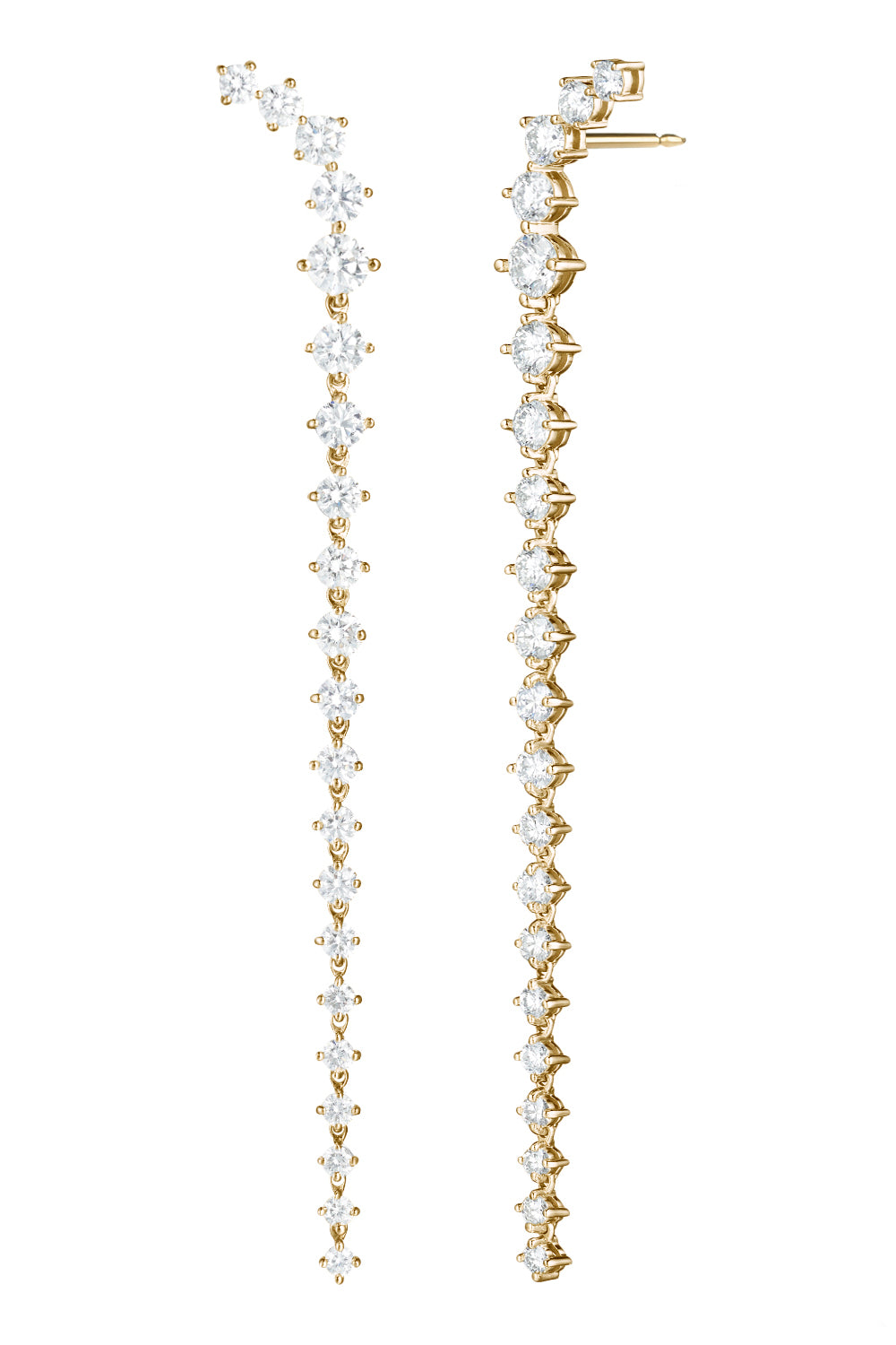 Diamond Long Aria Dagger Earrings