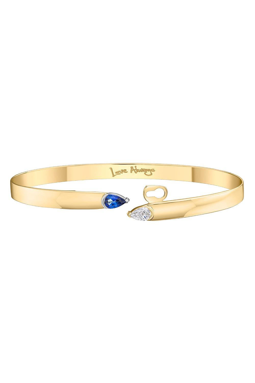 Blue Sapphire Diamond Toi Et Moi Bracelet-YELLOW GOLD-JEWELRYFINE JEWELBRACELET O-PHILLIPS HOUSE