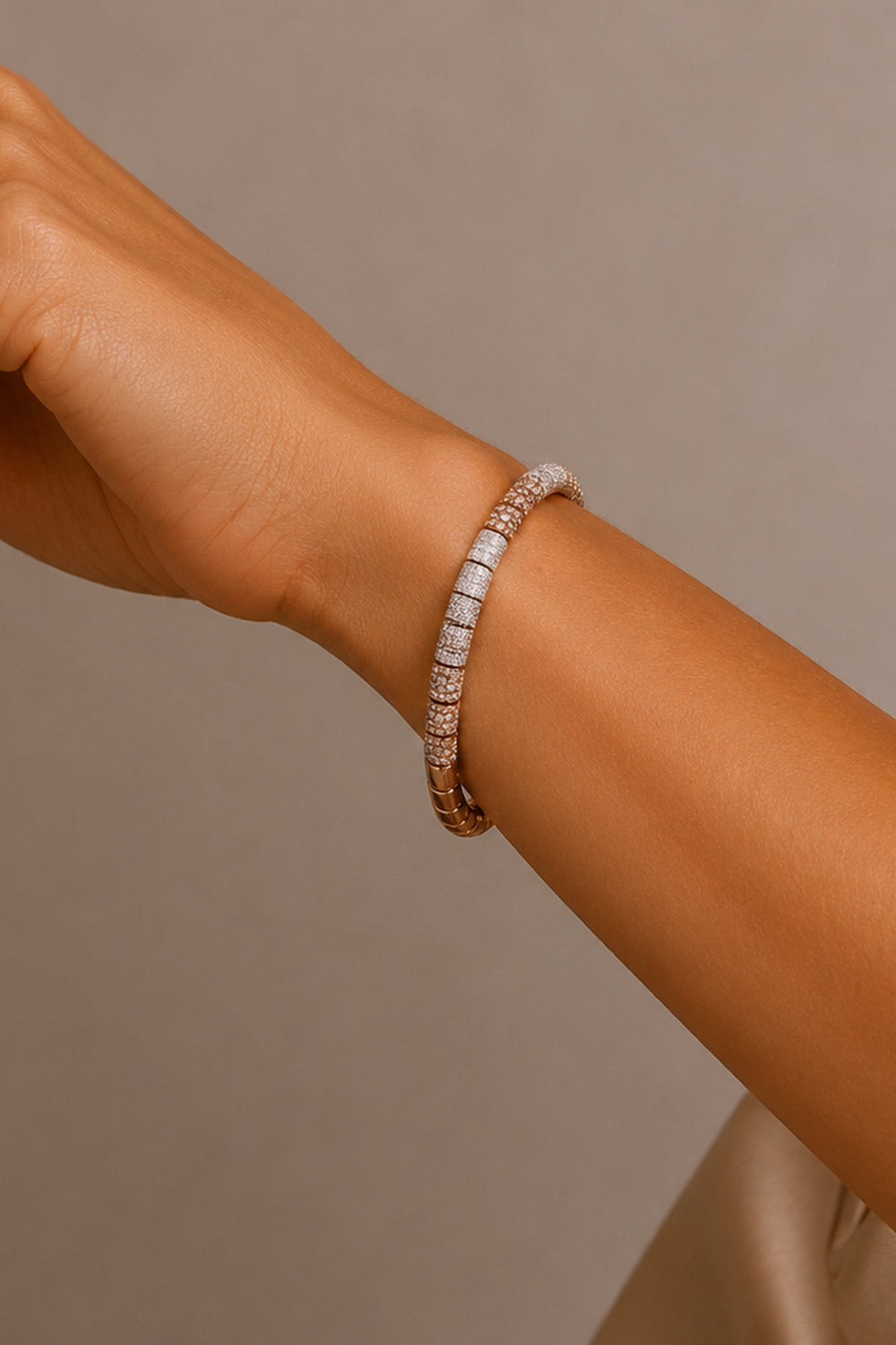 Brown Diamond Ombre Extensible Rope Bracelet