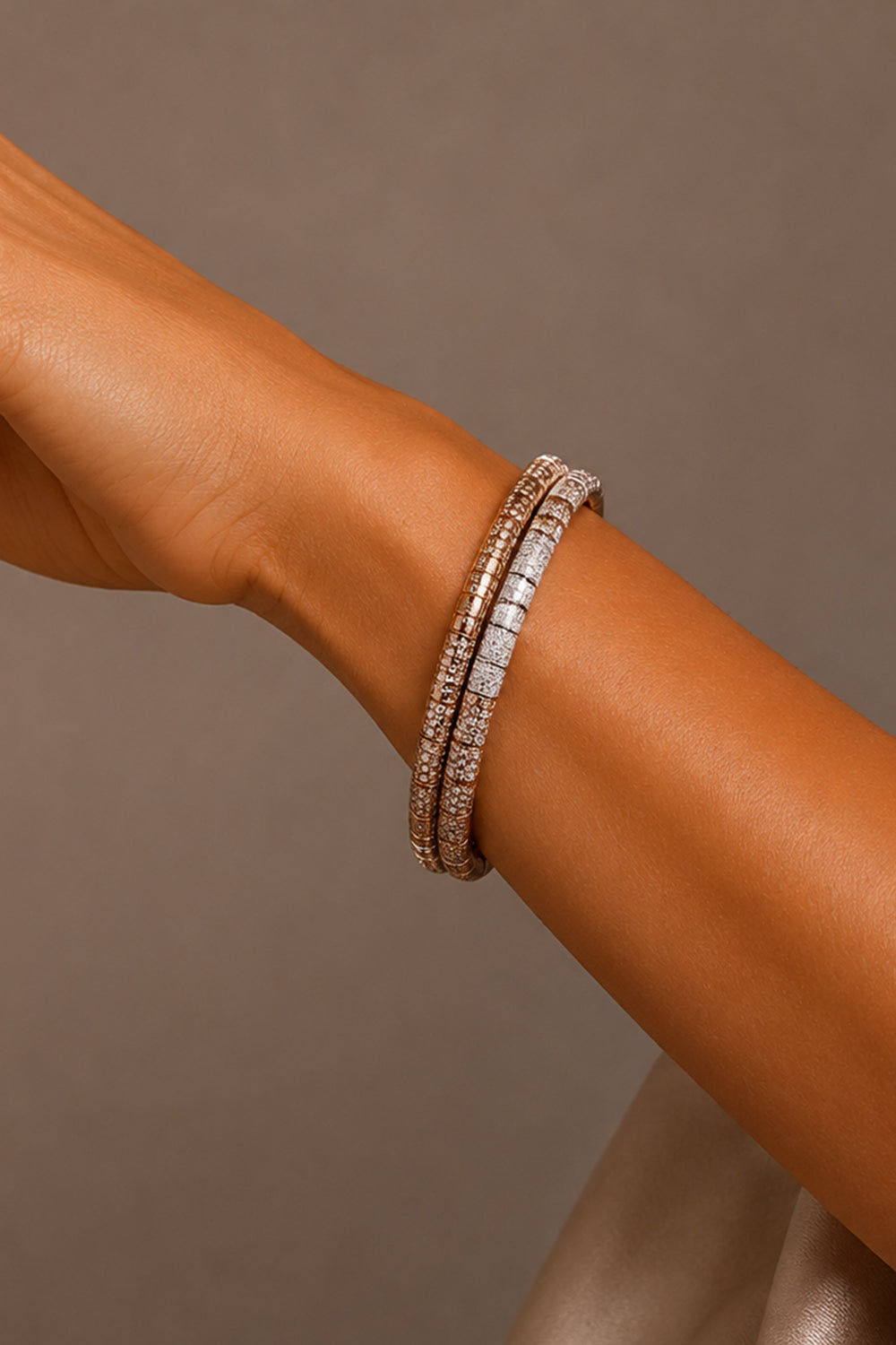 Brown Diamond Ombre Double Rope Bracelet