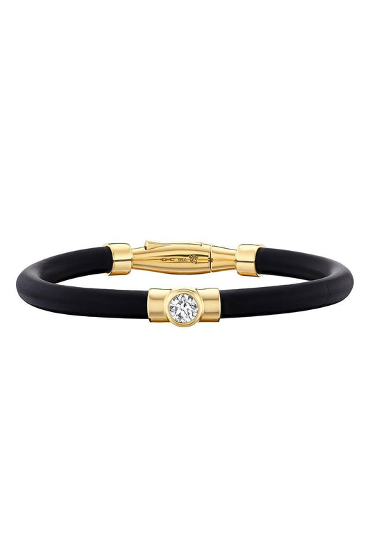 Diamond Round Carbon Torque Bracelet-YELLOW GOLD-M-JEWELRYFINE JEWELBRACELET O-UNIFORM OBJECT