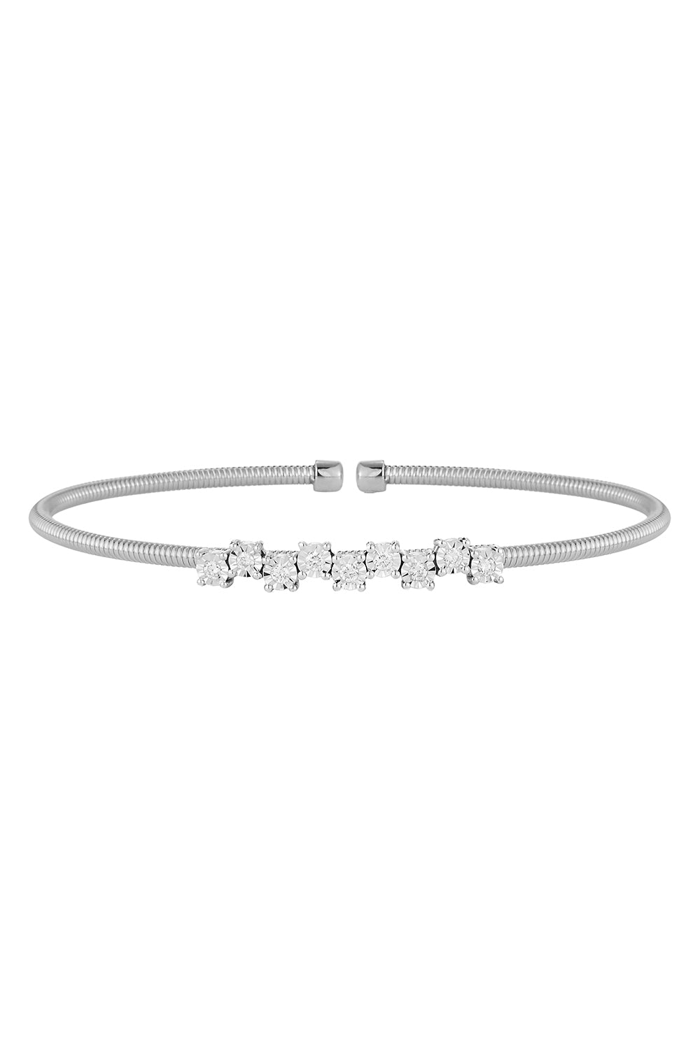 Ava Bea Zig Zag Flexi Cuff Bracelet-WHITE GOLD-7-JEWELRYFINE JEWELBRACELET O-DANA REBECCA DESIGNS