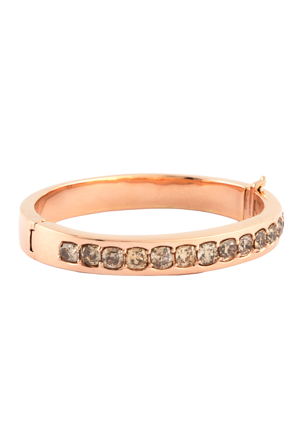 Champagne Diamond Cushion-Cut Bangle Bracelet
