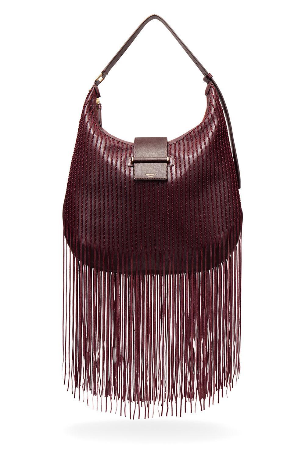 Bar Medium Hobo Bag-RED-HANDBAGSHOULDER-JIMMY CHOO