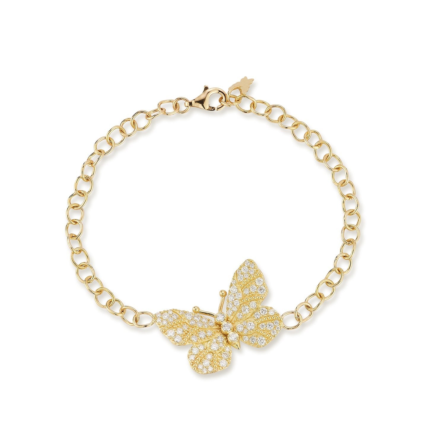 Medium Diamond Butterfly Bracelet-YELLOW GOLD-M-JEWELRYFINE JEWELBRACELET O-TANYA FARAH