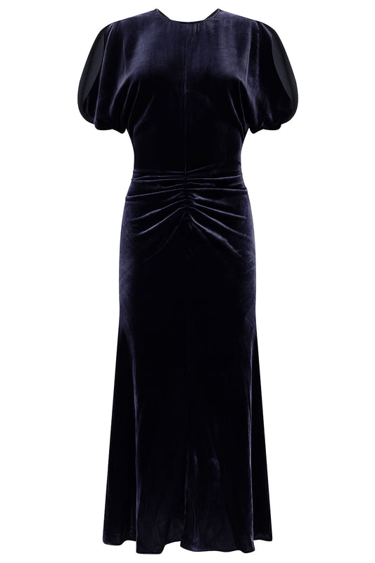 Bela Midi Dress-BLUE-2-CLOTHINGDRESSCASUAL-VICTORIA BECKHAM