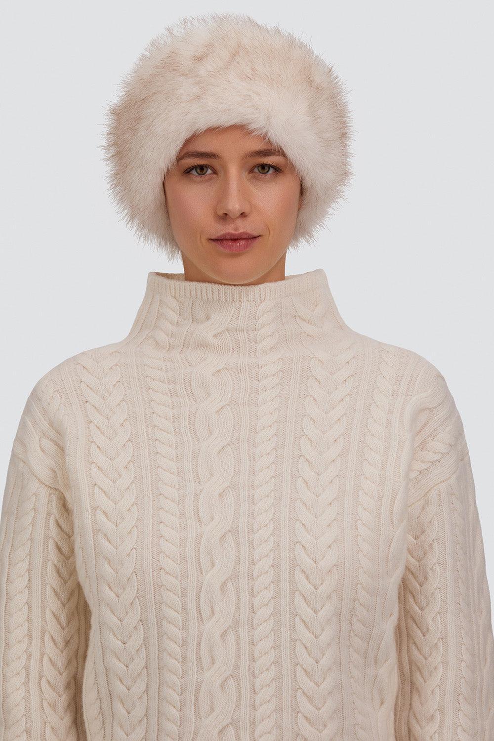 Faux Fur Headband-WHITE-O/S-ACCESSORIEHEADWEAR-HERNO