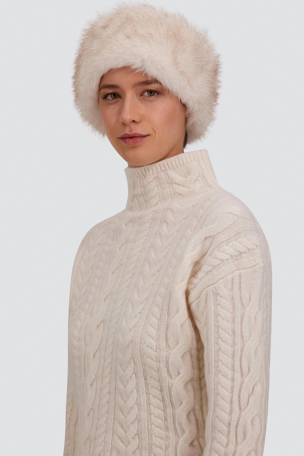 Faux Fur Headband-WHITE-O/S-ACCESSORIEHEADWEAR-HERNO