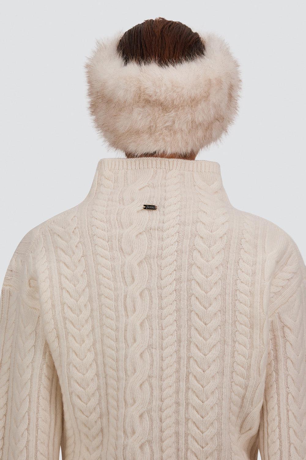 Faux Fur Headband-WHITE-O/S-ACCESSORIEHEADWEAR-HERNO