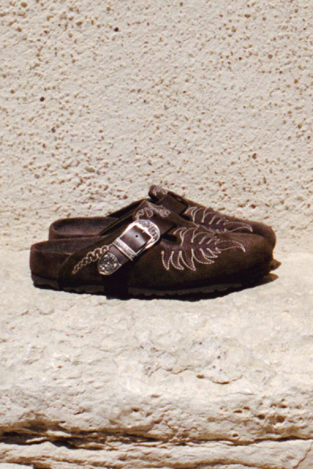 Boston Embroidered Clog - Chocolate-BROWN-36-SHOEMULE-BIRKENSTOCK X ETRO