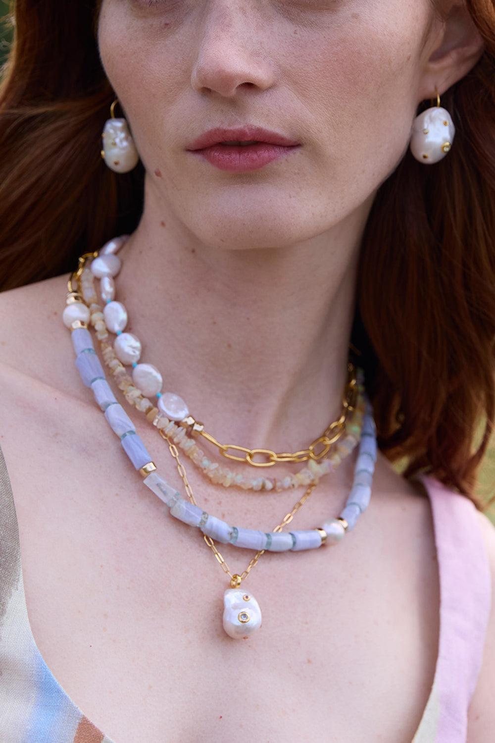 Eros Baroque Pearl Necklace-MULTI-JEWELRYBOUTIQUEEARRING-LIZZIE FORTUNATO