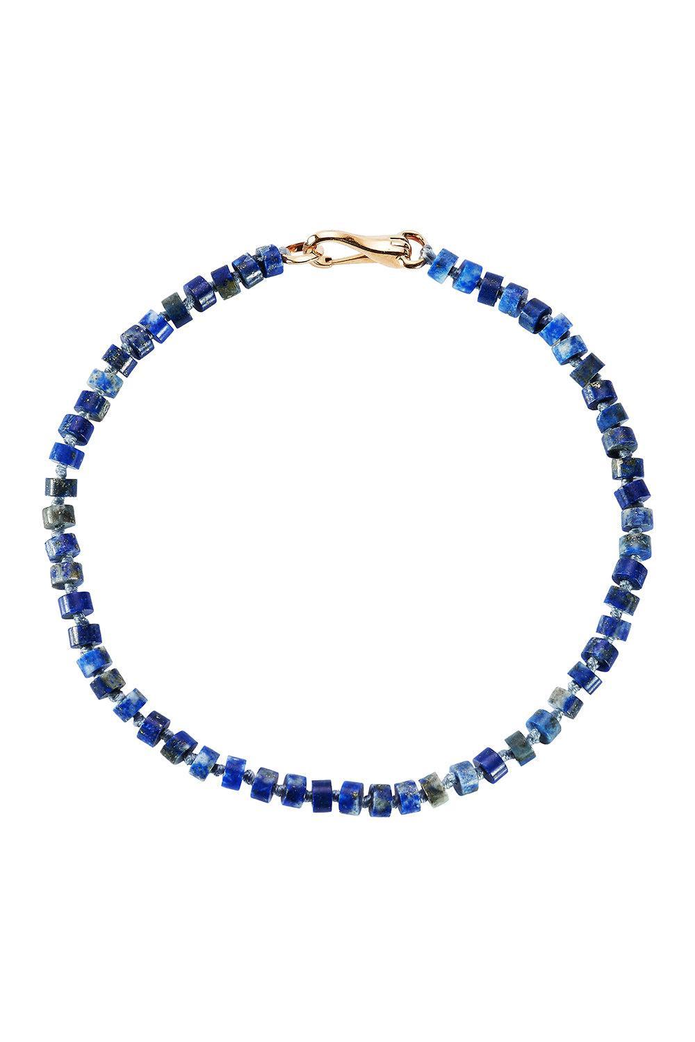 Garnett Lapis Beaded Bracelet-ROSE GOLD-7.5-JEWELRYFINE JEWELBRACELET O-WALTERS FAITH