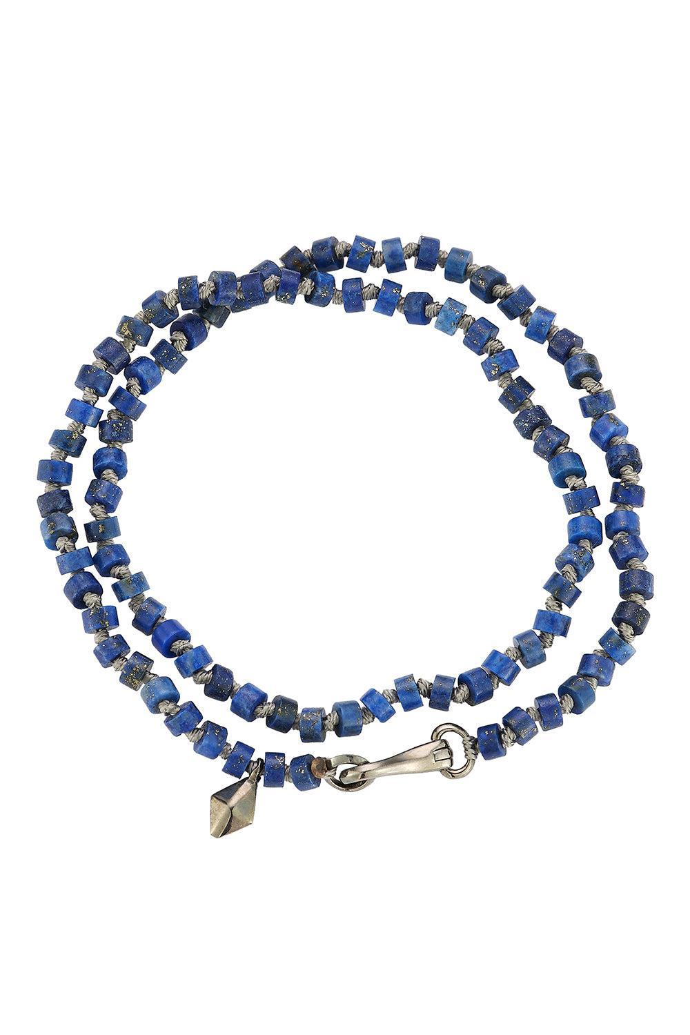 Lapis Beaded Wrap Bracelet-RHODIUM-15-JEWELRYFINE JEWELBRACELET O-WALTERS FAITH