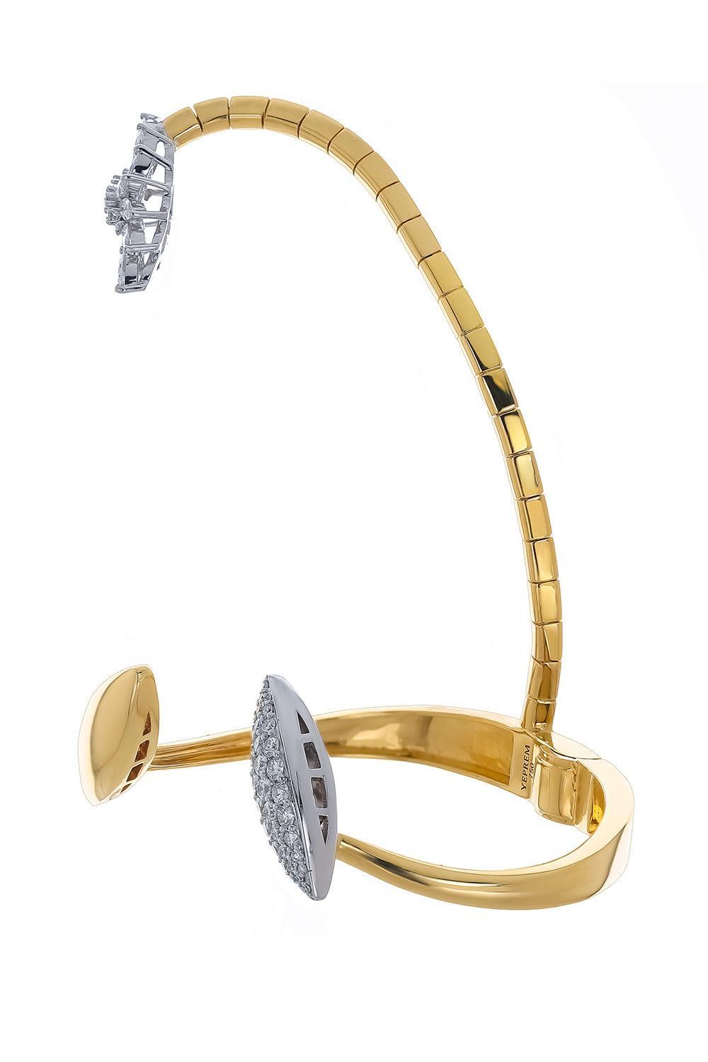 Diamond Statement Hand Bracelet-YELLOW GOLD-JEWELRYFINE JEWELBRACELET O-YEPREM JEWELLERY