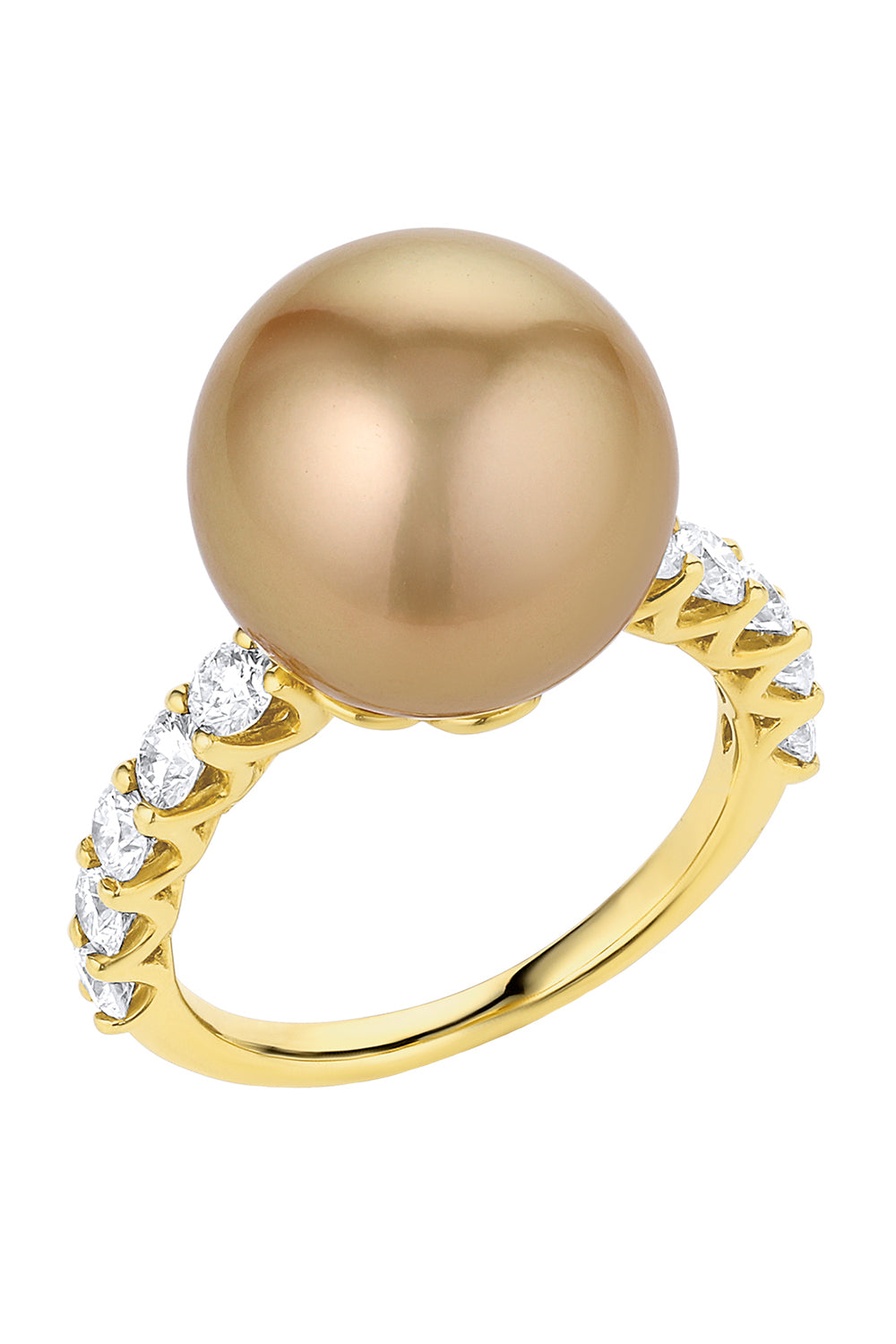 Diamond Golden Pearl Diamond Earrings