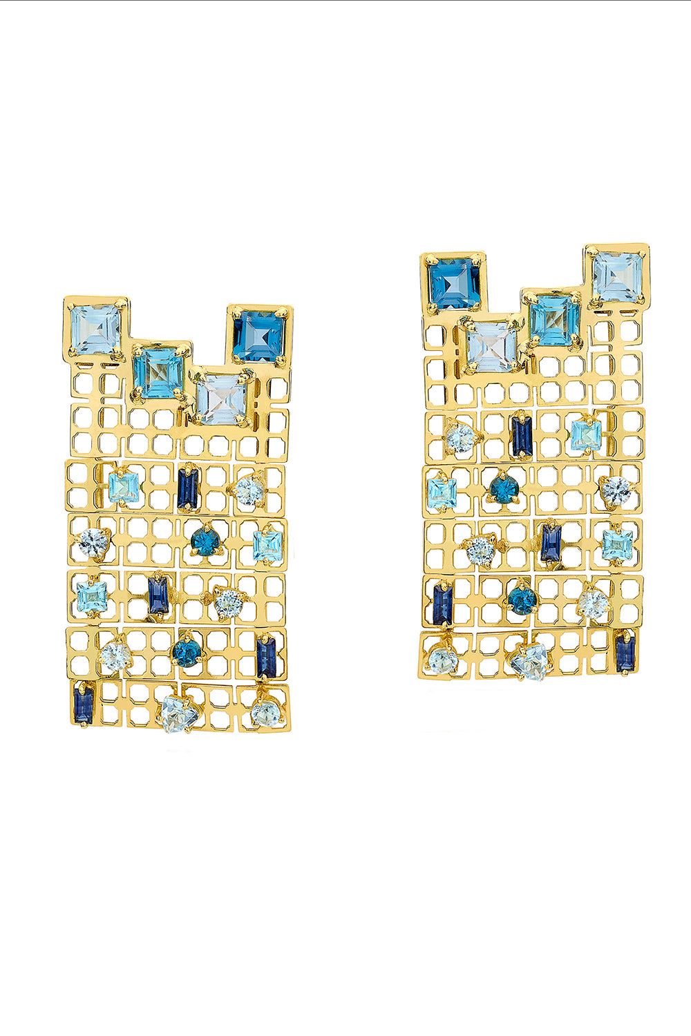 Blue Topaz Kyoto Net Earrings
