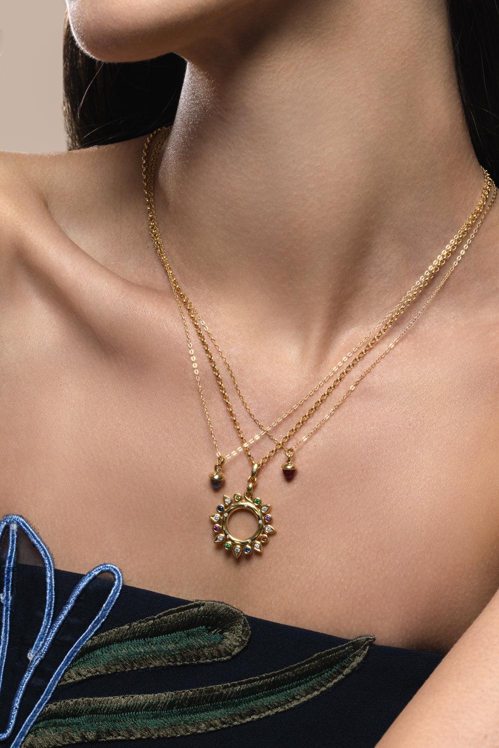 Rose Tourmaline myMikado Necklace-YELLOW GOLD-JEWELRYFINE JEWELNECKLACE O-TAMARA COMOLLI