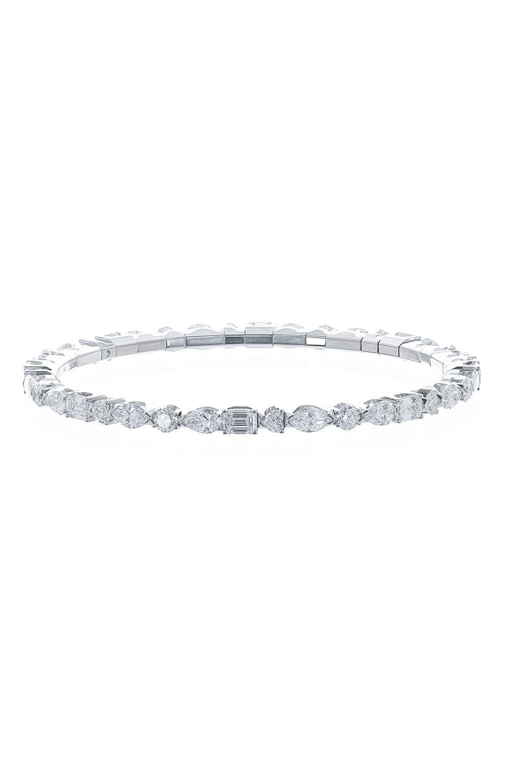 Extensible Multi Diamond Stretch Diamond Bracelet-WHITE GOLD-JEWELRYFINE JEWELBRACELET O-ROBERTO DEMEGLIO
