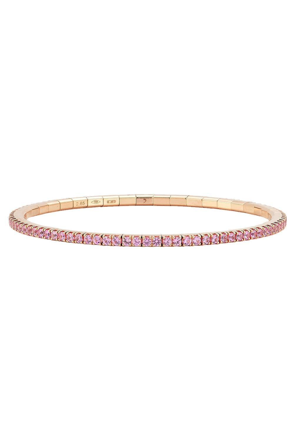 Pink Sapphire Extensible Stretch Bracelet-ROSE GOLD-JEWELRYFINE JEWELBRACELET O-ROBERTO DEMEGLIO