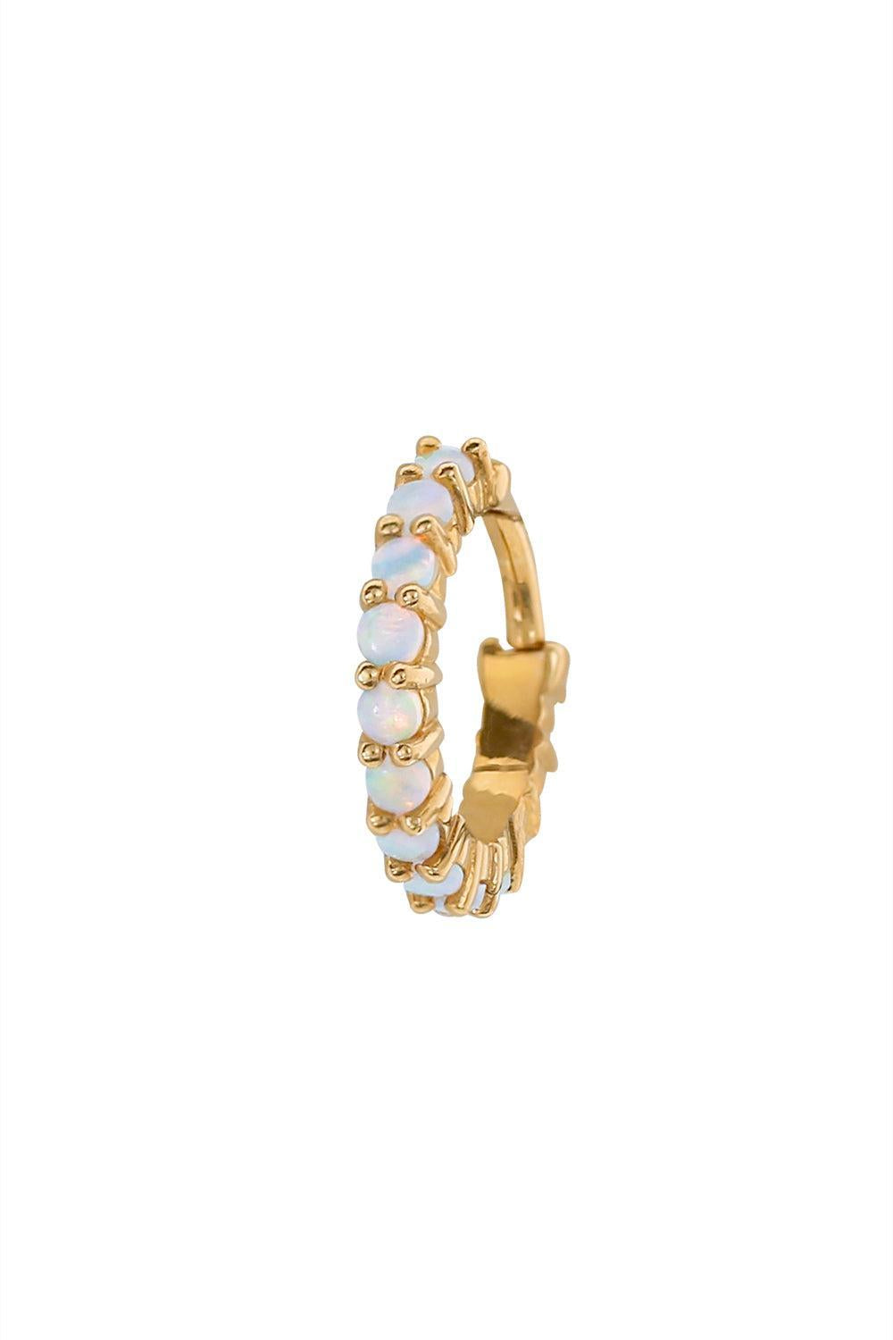 Opal Telesto Hinge Ear Ring-YELLOW GOLD-JEWELRYFINE JEWELPIERCING-BVLA