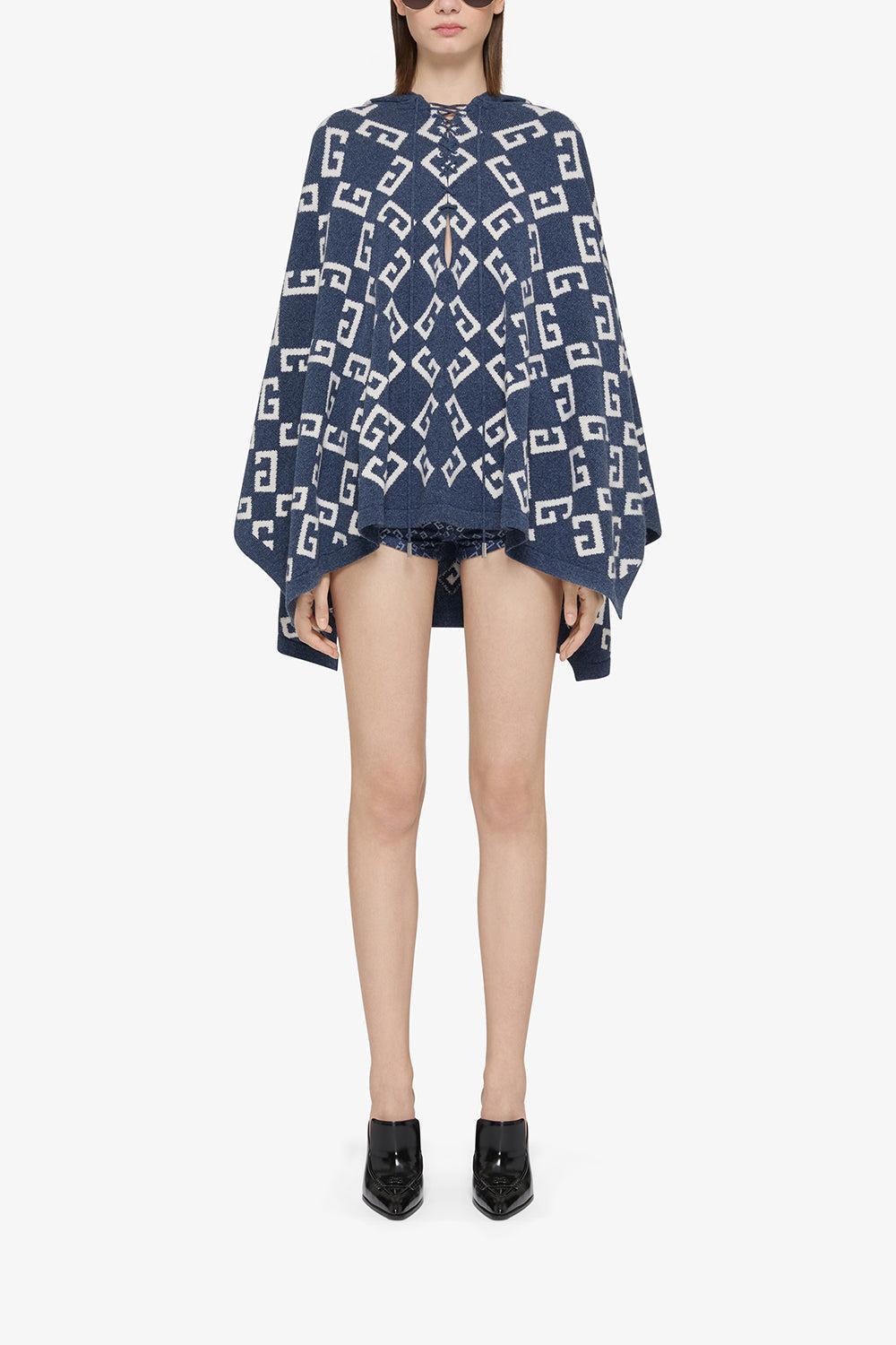Hooded Poncho-DENIMBLU-XS-CLOTHINGTOPPONCHO-GIVENCHY