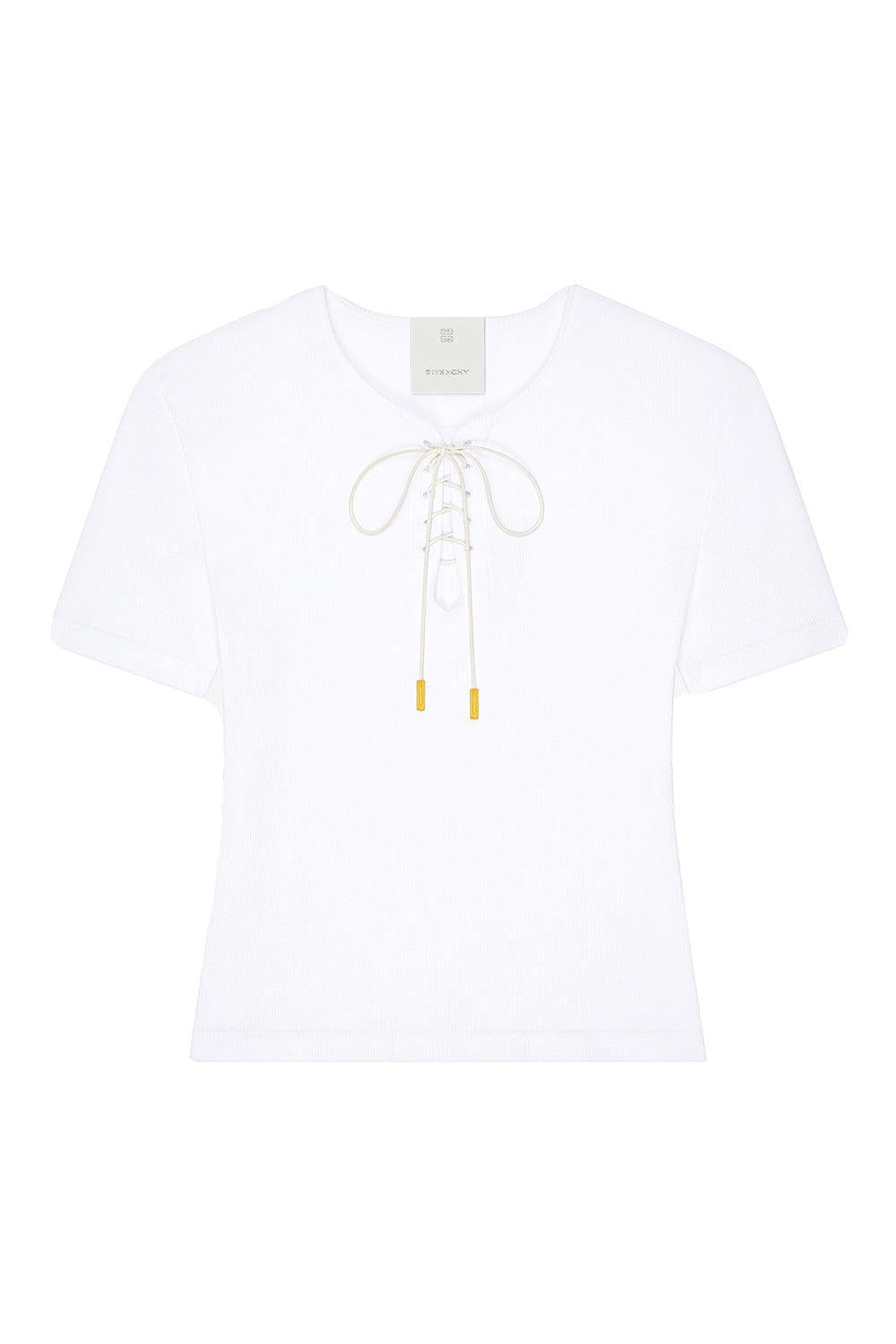 Lace Up T-Shirt-WHITE-XS-CLOTHINGTOPT-SHIRT-GIVENCHY