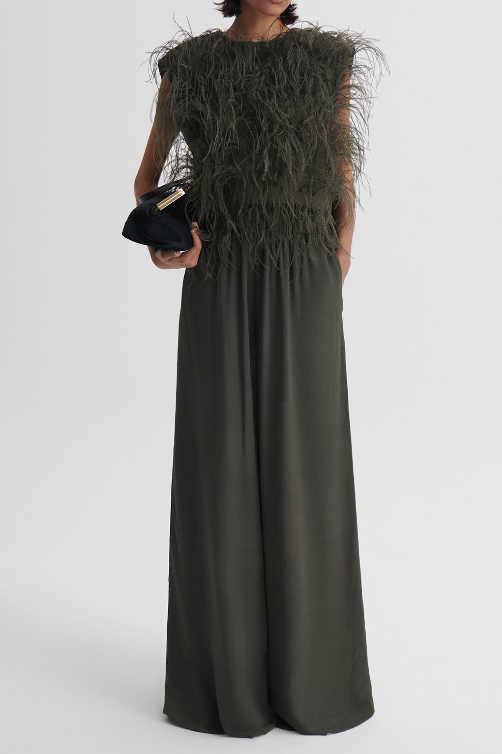 Sleeveless Feather Top