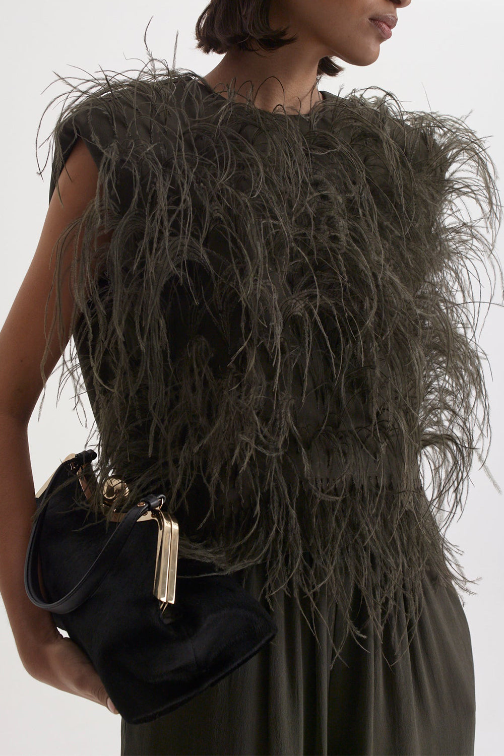 Sleeveless Feather Top