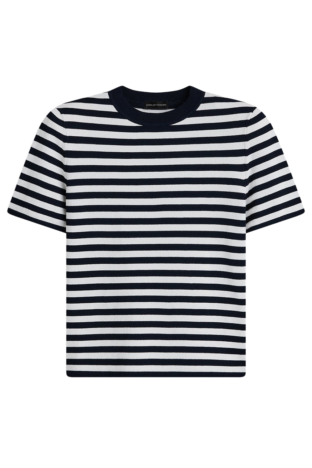 Crepe Striped T-Shirt - Navy