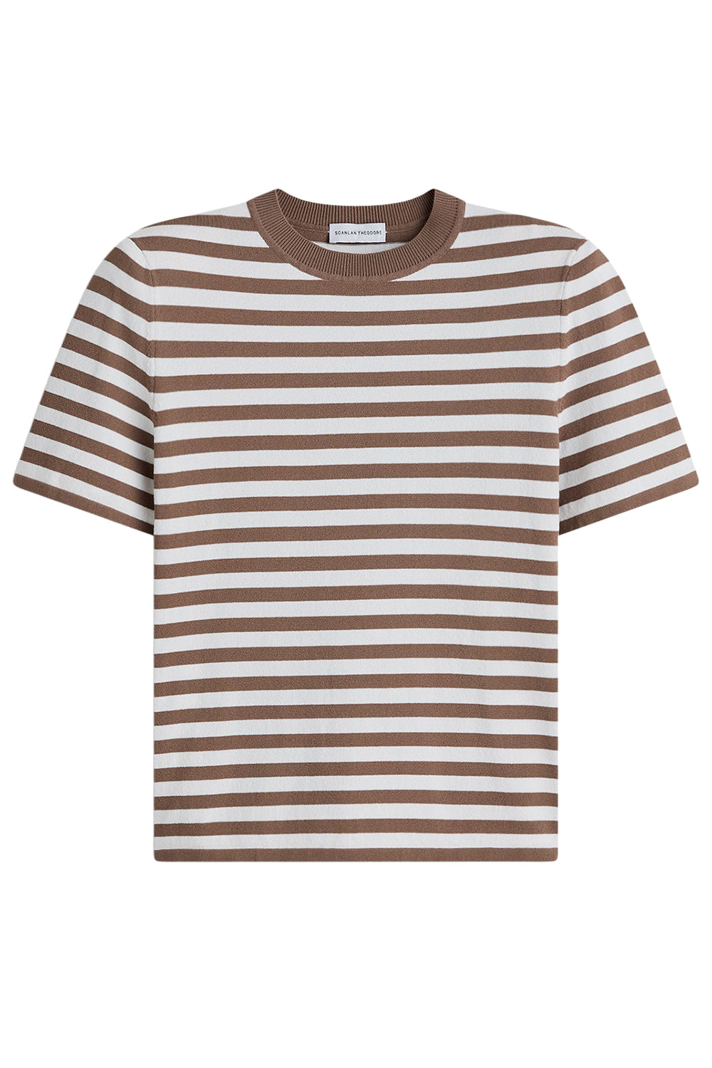 Crepe Striped T-Shirt - Whiskey