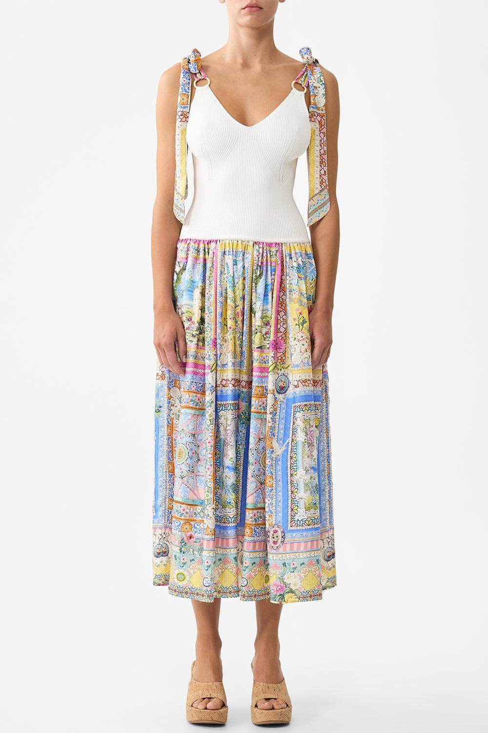 Bodice Splice Midi Dress-MULTI-P/S-CLOTHINGDRESSCASUAL-CAMILLA