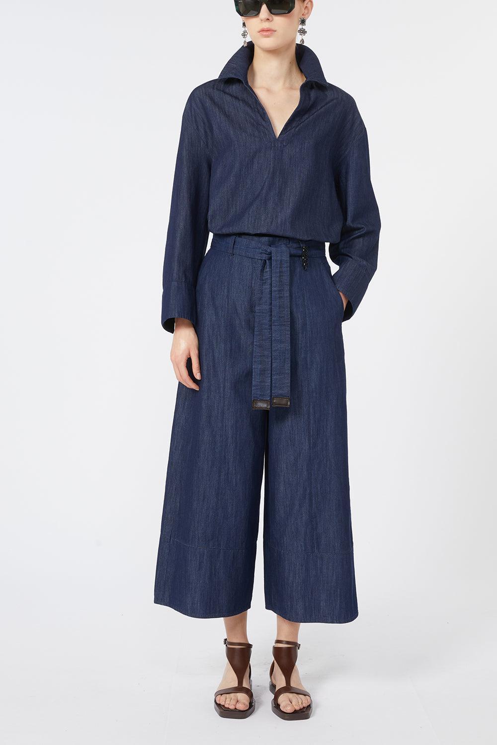 Caterina Shirt-MDNTBLUE-4-CLOTHINGTOPBLOUSE-MAX MARA