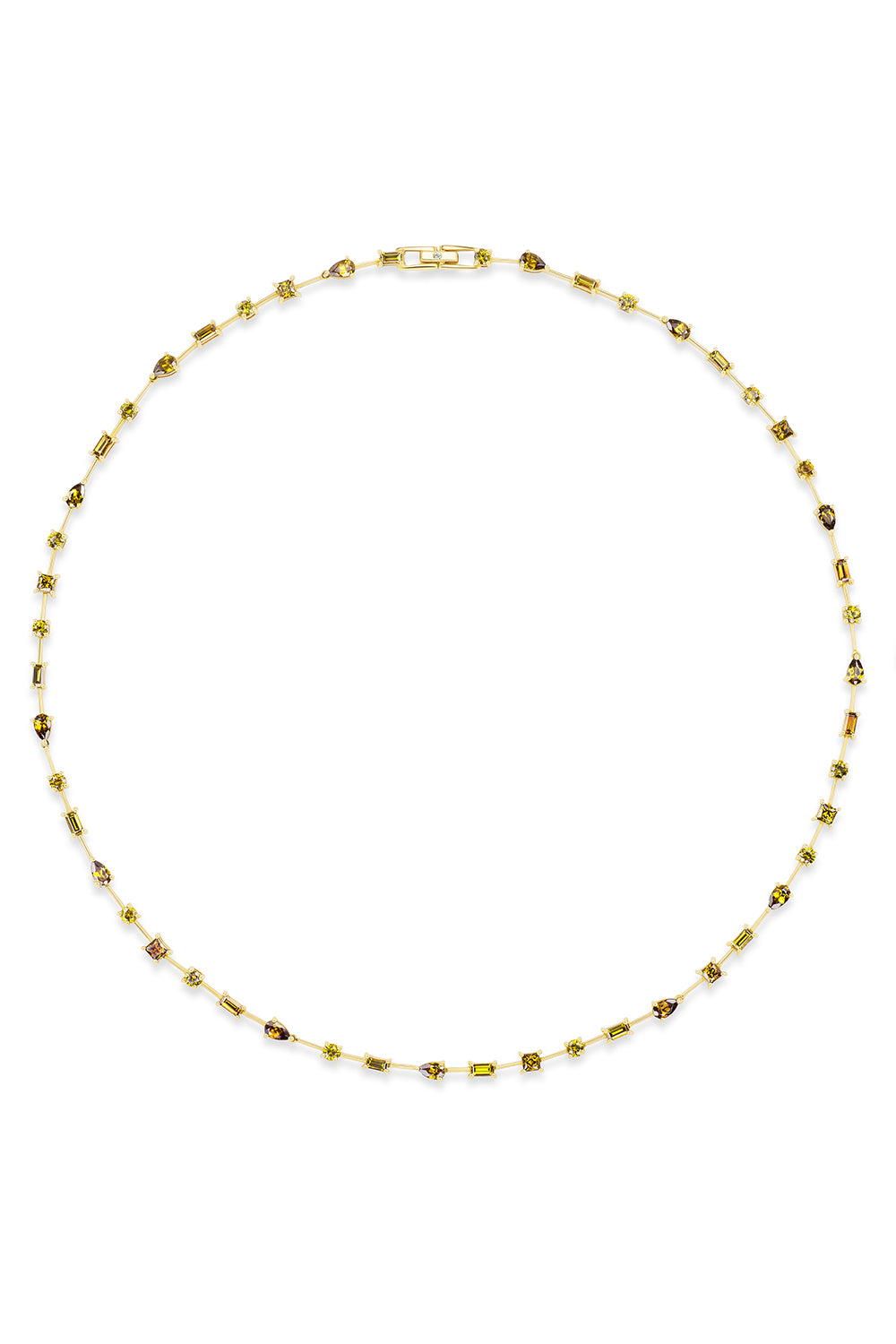 Garnet Mossy Way Line Necklace