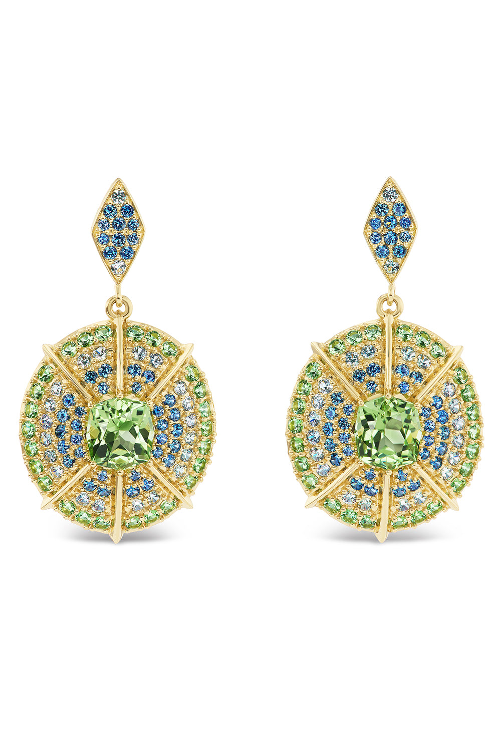 Sapphire Mossy Way Medallion Earrings