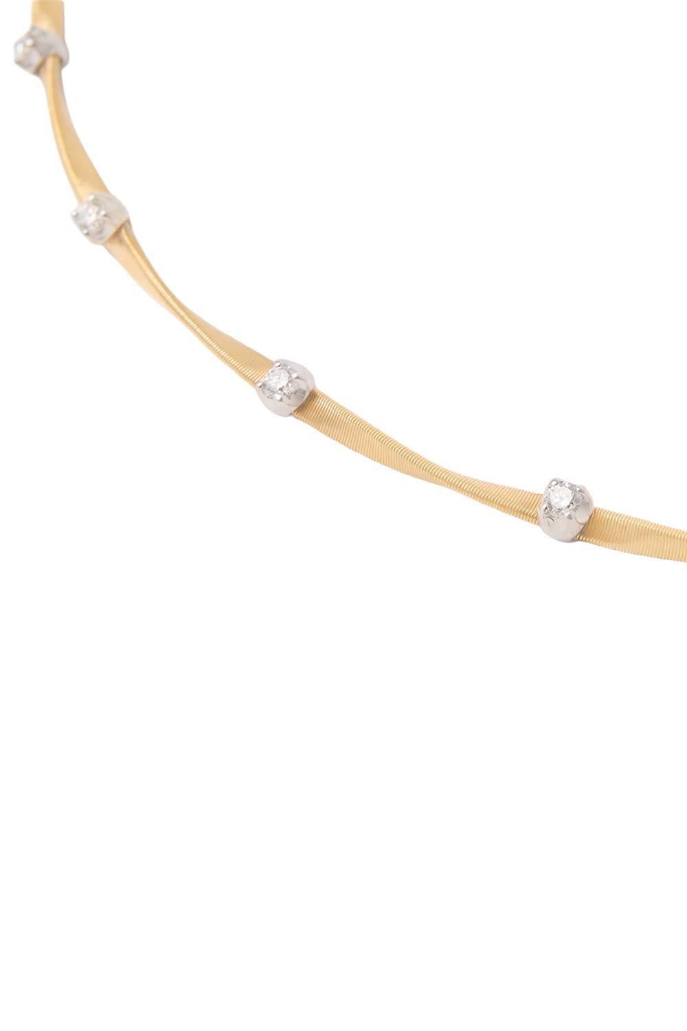 Diamond Marrakech Twisted Coil Station Necklace-YELLOW GOLD-16-JEWELRYFINE JEWELNECKLACE O-MARCO BICEGO