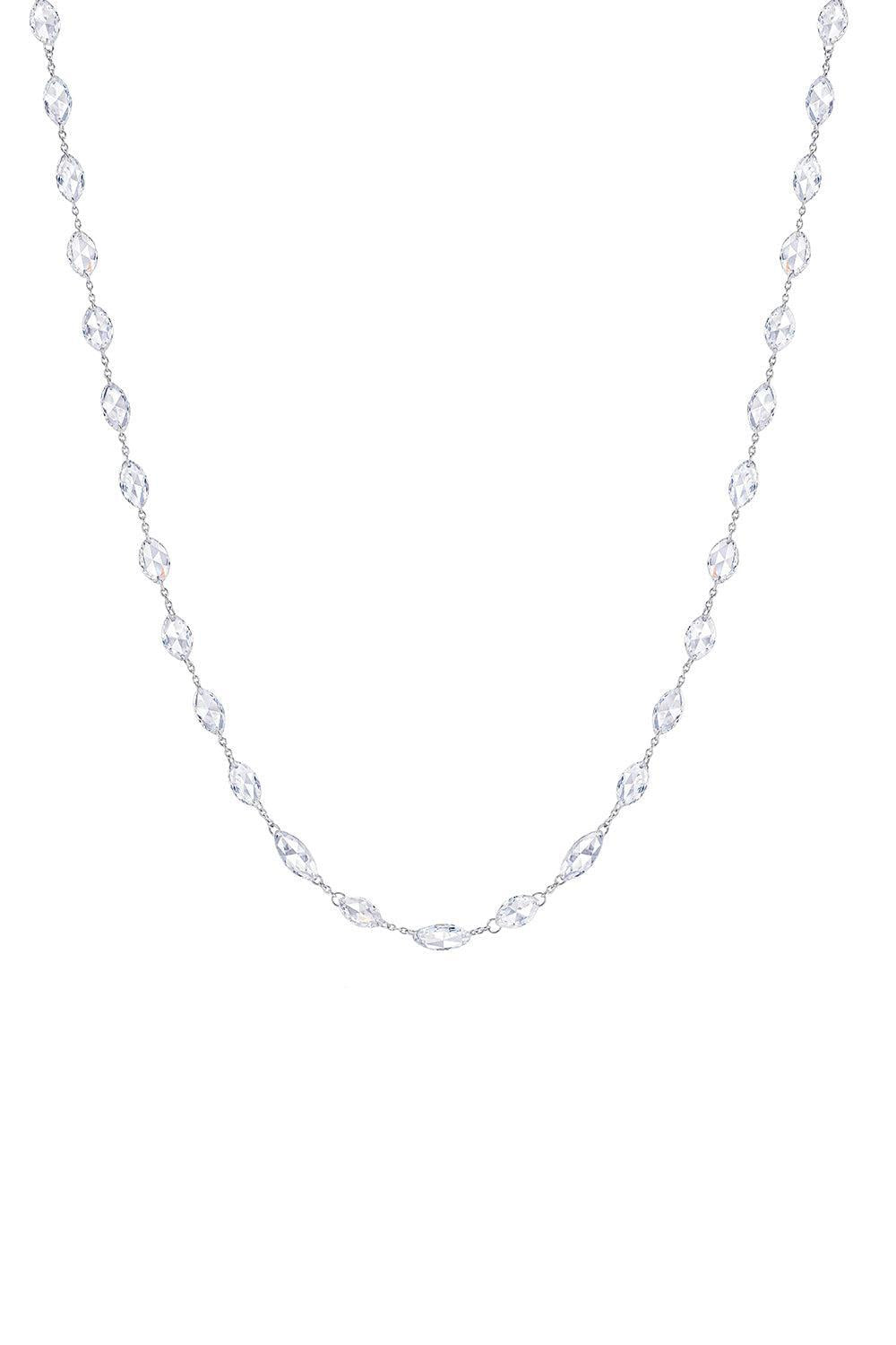 Diamond Moval Cut Ethereal Necklace-WHITE GOLD-JEWELRYFINE JEWELNECKLACE O-64 FACETS