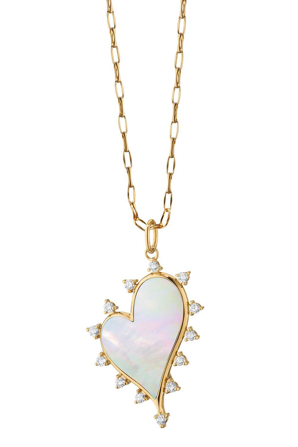Diamond Pearl Heart Necklace-YELLOW GOLD-17-JEWELRYFINE JEWELNECKLACE O-MONICA RICH KOSANN