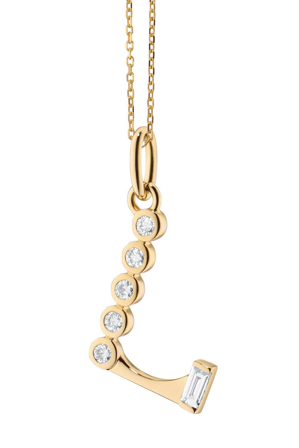 Diamond Initial Necklace - L-YELLOW GOLD-16-JEWELRYFINE JEWELNECKLACE O-MONICA RICH KOSANN