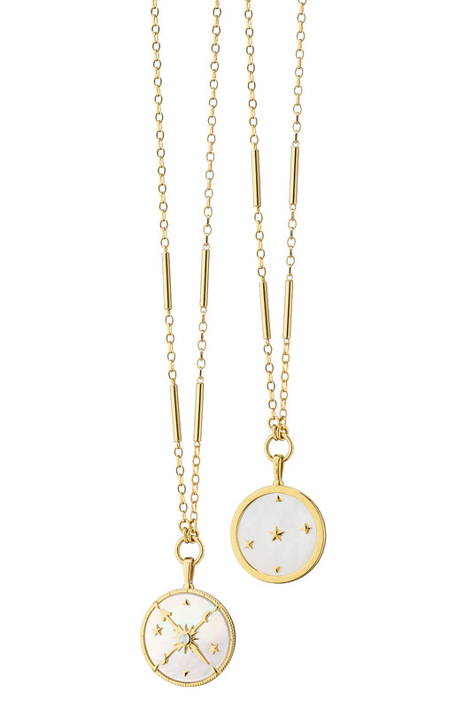 Pearl Diamond Constellation Locket Necklace-YELLOW GOLD-22-JEWELRYFINE JEWELNECKLACE O-MONICA RICH KOSANN