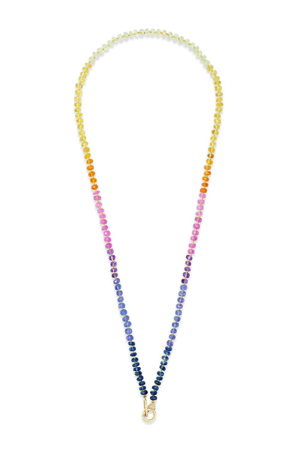Rainbow Ziggy Beaded Necklace-YELLOW GOLD-22-JEWELRYFINE JEWELNECKLACE O-SORELLINA