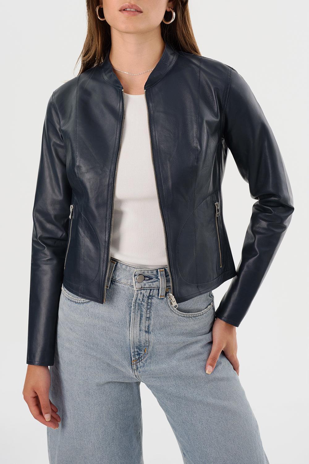 Chapin Reversible Jacket - Navy Silver-NVY/SILV-S-CLOTHINGJACKETLEATHER-LAMARQUE