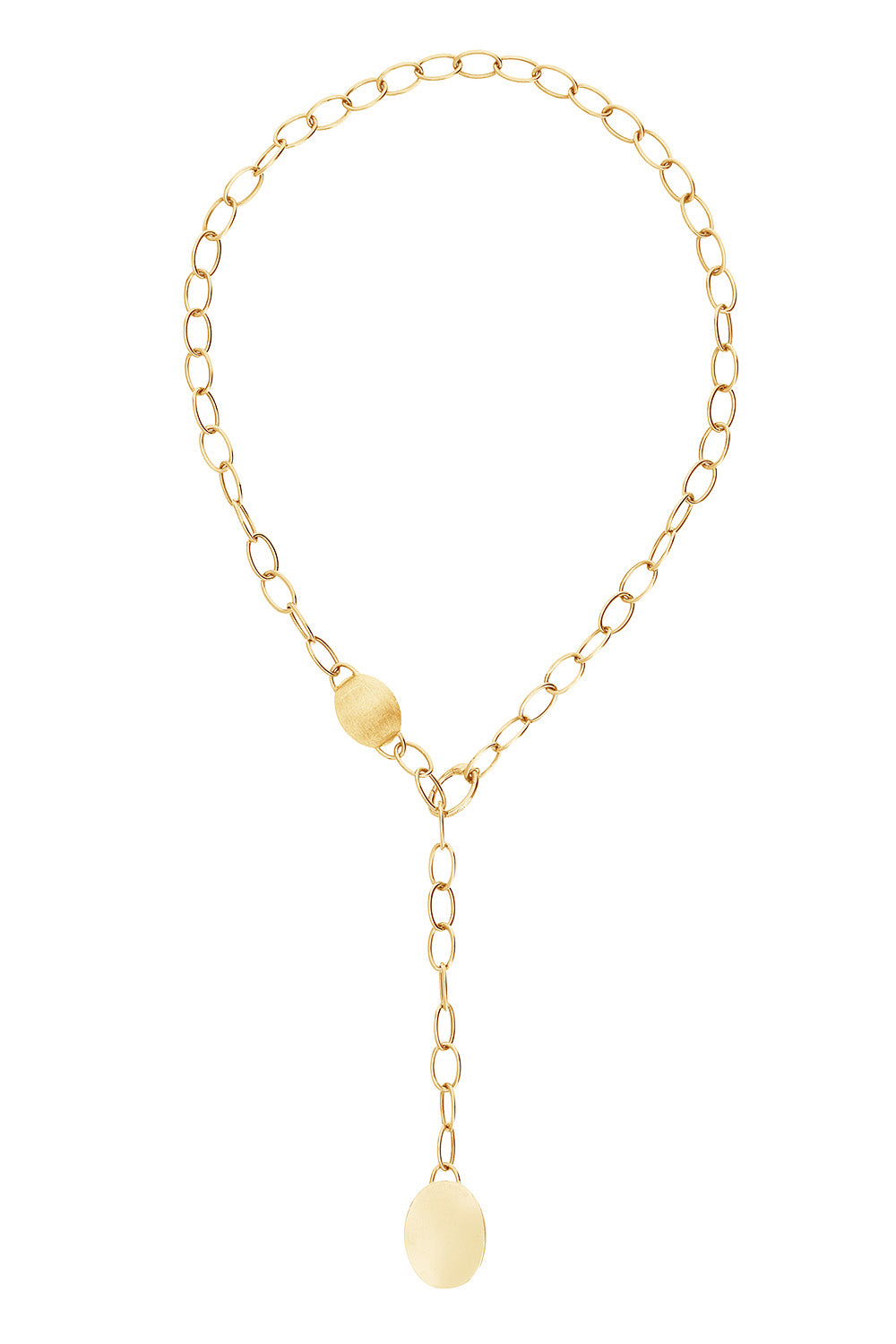 Two Boule Sway Link Y Necklace