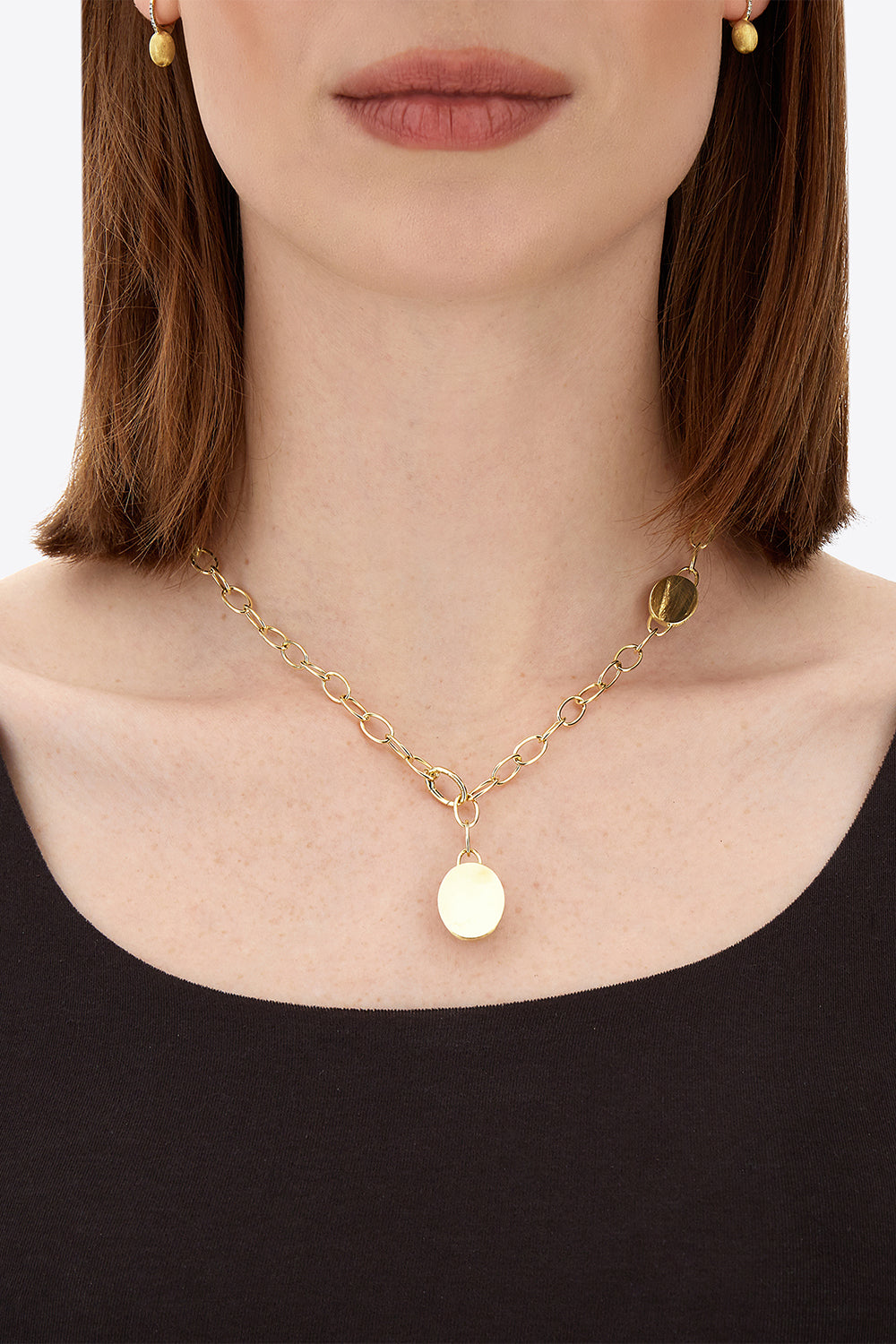 Two Boule Sway Link Y Necklace