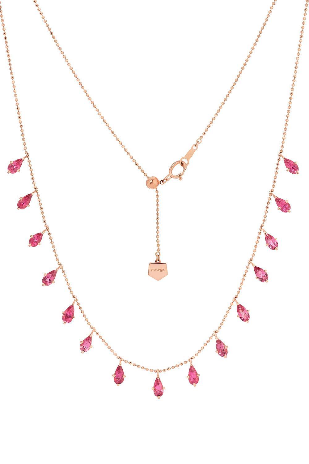 Pink Tourmaline Floating Necklace-ROSE GOLD-JEWELRYFINE JEWELNECKLACE O-GRAZIELA