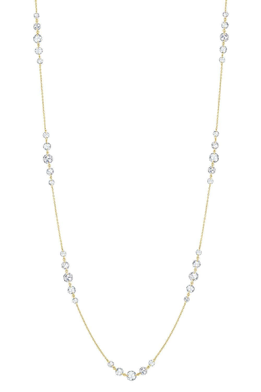 Diamond Five Pattern Ethereal Necklace-YELLOW GOLD-JEWELRYFINE JEWELNECKLACE O-64 FACETS