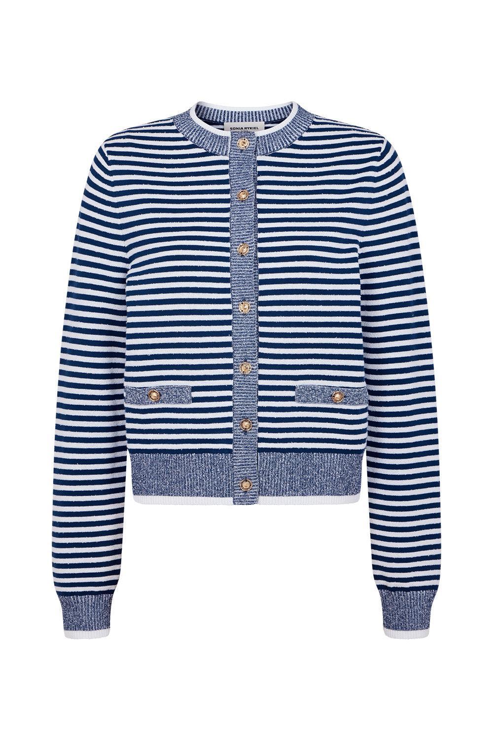 Striped Cardigan-RBLNCBLE-XS-CLOTHINGTOPCARDIGAN-SONIA RYKIEL