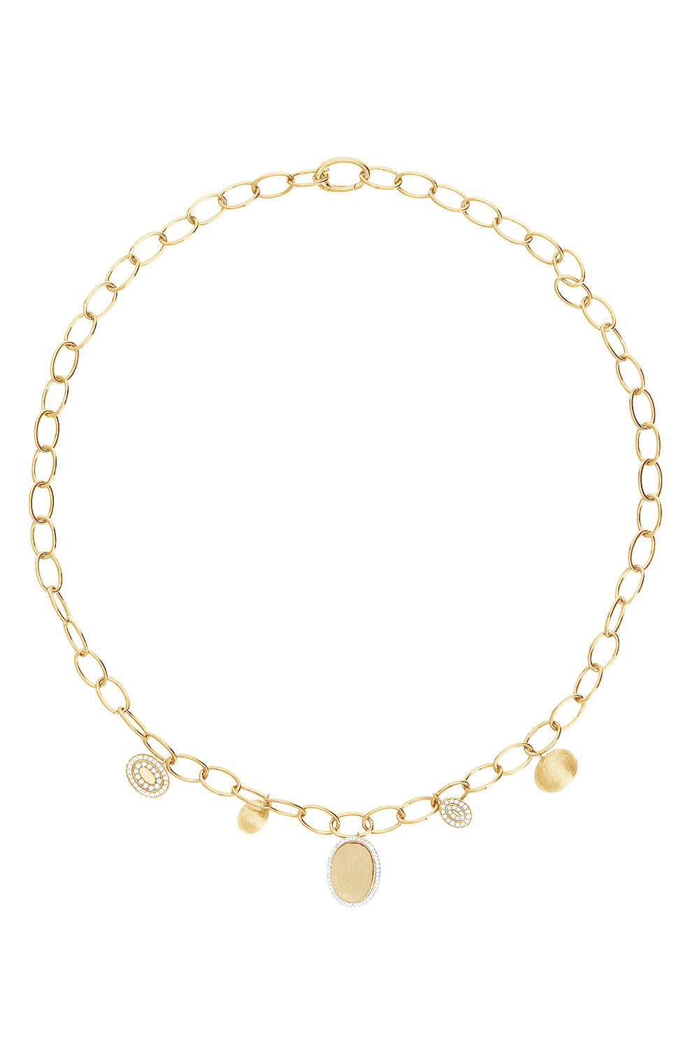 Diamond Alternating Boule Link Sway Necklace