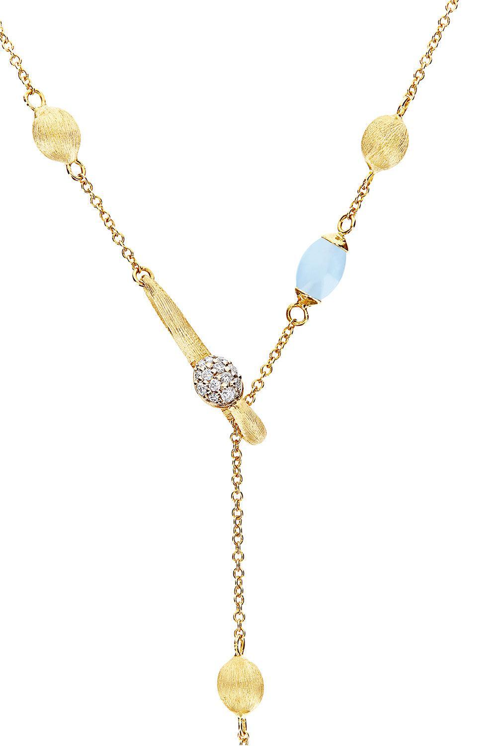 Aquamarine Diamond Soffio Necklace-YELLOW GOLD-JEWELRYFINE JEWELNECKLACE O-NANIS